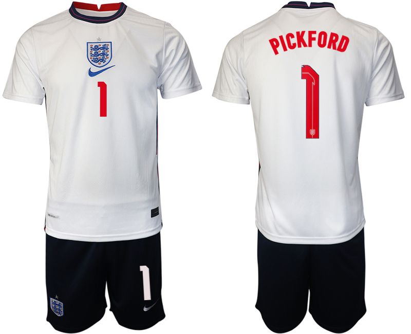 Men 2020-2021 European Cup England home white #1 Nike Soccer Jersey